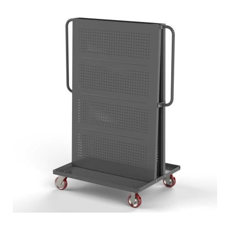 Valley Craft Valley Craft Modular A-Frame Bin Cart w/2 Round-Peg Pegboard Panels 36"W x 30"D x 62"H, Gray F89550